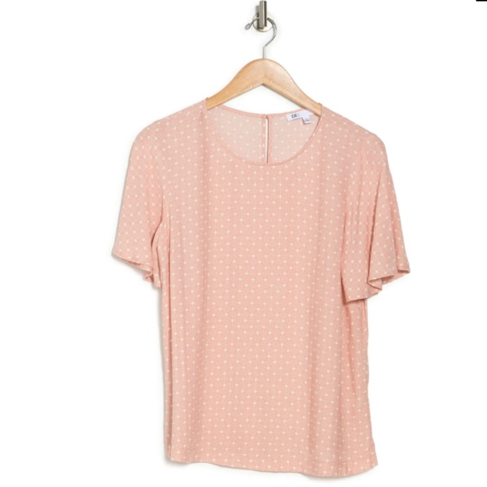 Pink Dot Flutter Sleeve Top - Picture 3 of 8